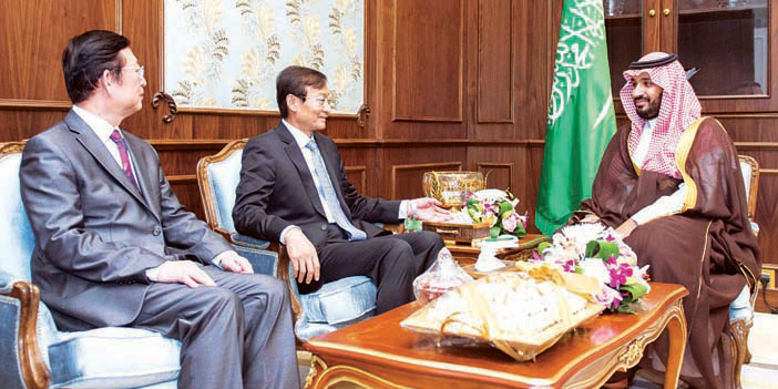  ولي ولي العهد لدى اجتماعه مع نائب وزير الخارجية الصيني