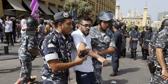  المواجهات بين القوى الأمنية اللبنانية والمتظاهرين المحتجين على الفساد