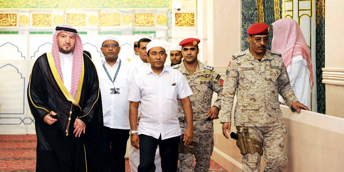 رئيس جمهورية المالديف يزور المسجد النبوي 