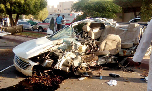 حادث مروع يصرع ويصيب 4 أشخاص بطريق الملك فهد بالرياض 