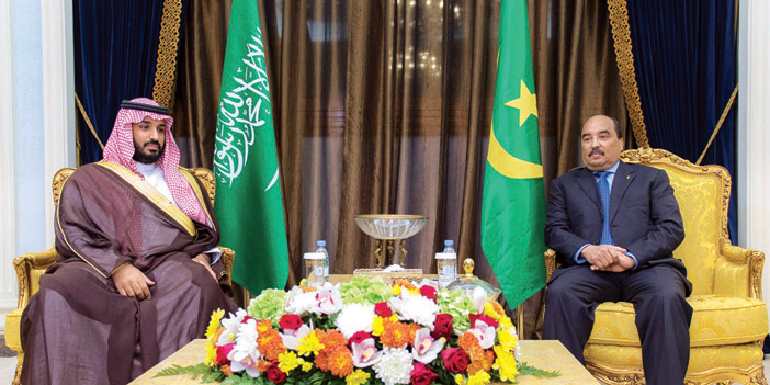  ولي ولي العهد خلال اجتماعه مع الرئيس الموريتاني