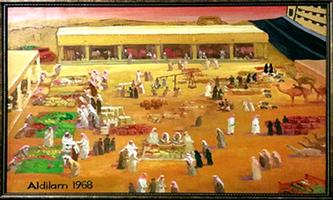 سوق الدلم الشعبي بلوحة فنان آسيوي شهير 