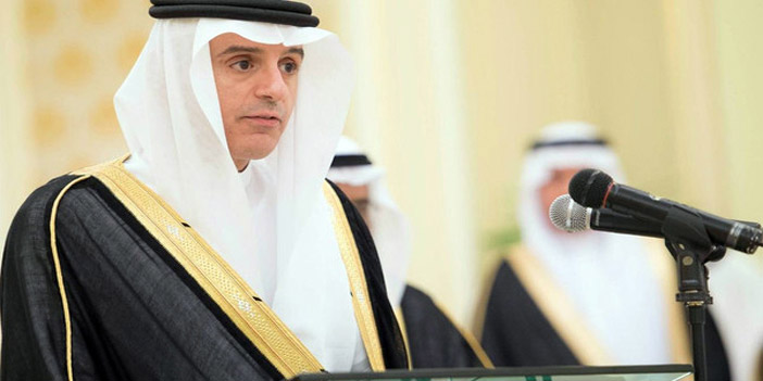  وزير الخارجية السعودي خلال المؤتمر الصحفي