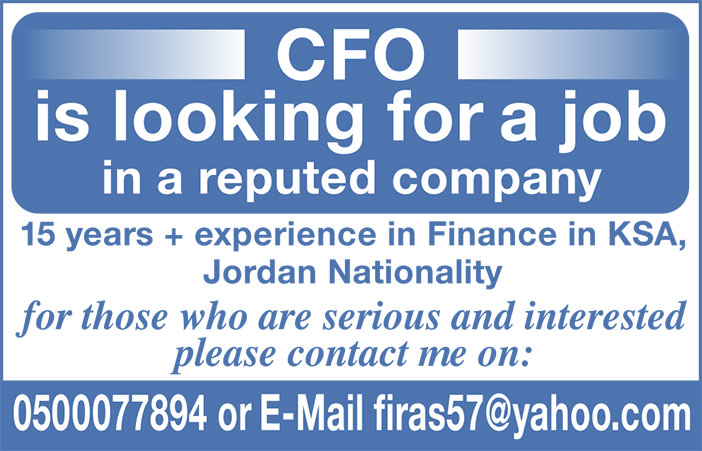 cfo is looking for a job 