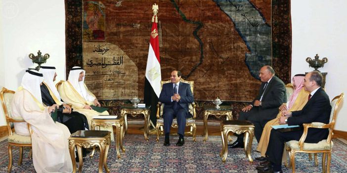  الرئيس المصري خلال استقباله وزير الخارجية