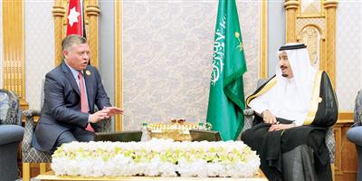 خادم الحرمين استعرض مع ملك الأردن وبان كي مون ورئيس الحكومة التونسية موضوعات قمة الرياض 
