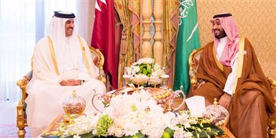 ولي ولي العهد يلتقي أمير دولة قطر ورئيس دولة فلسطين ونائب رئيسة الأرجنتين 