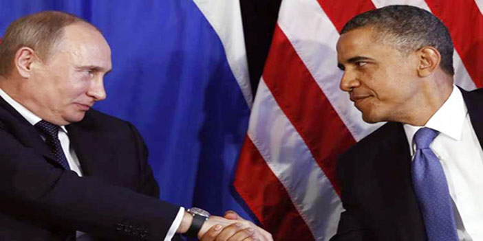  الرئيس الأمريكي أوباما مع نظيرة الروسي بوتين