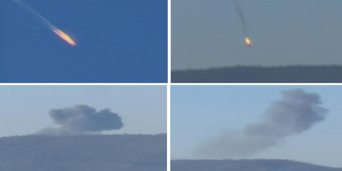  لقطة مسجلة توضح مراحل إسقاط الطيران التركي (سوخوي 24 الروسية)