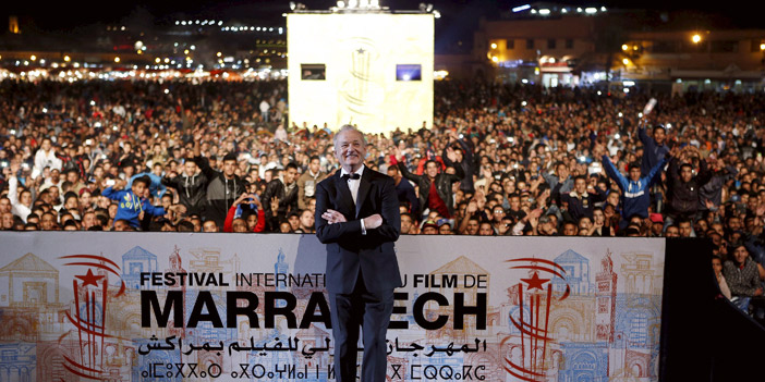  الممثل السينمائي الأمريكي بيل موراي خلال حضوره مهرجان مراكش السينمائي الخامس عشر بالمغرب