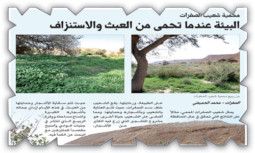 تعليقاً على حماية البيئة ومصادرها الطبيعية من العبث والاستنزاف: 