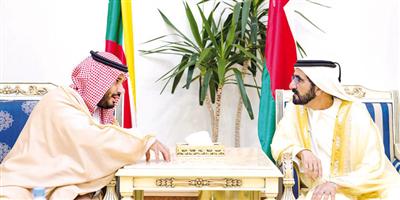 ولي ولي العهد يستقبل نائب رئيس الإمارات وأمير قطر 