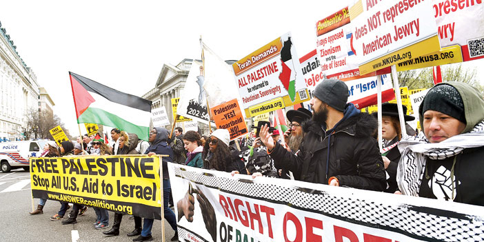  مظاهرة في أمريكا تندد بالاحتلال الإسرائيلي لفلسطين