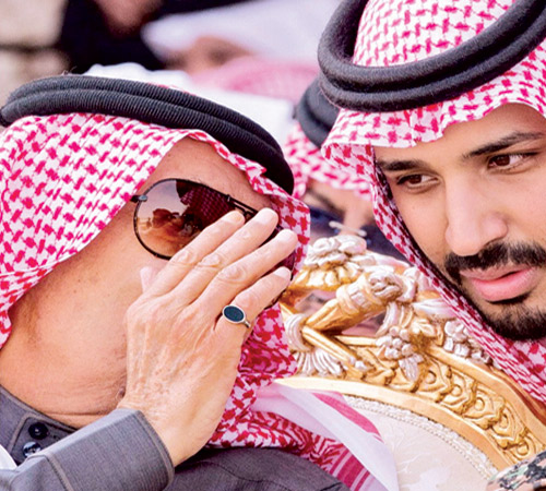 خادم الحرمين يتبادل الحديث مع ولي ولي العهد 