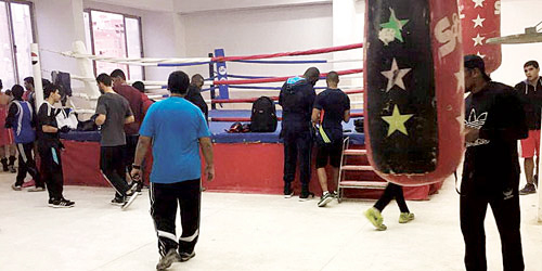  من تدريبات لاعبي المنتخب السعودي للملاكمة في القاهرة