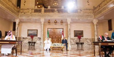 خادم الحرمين الشريفين والرئيس المصري يشهدان توقيع 15 اتفاقية 