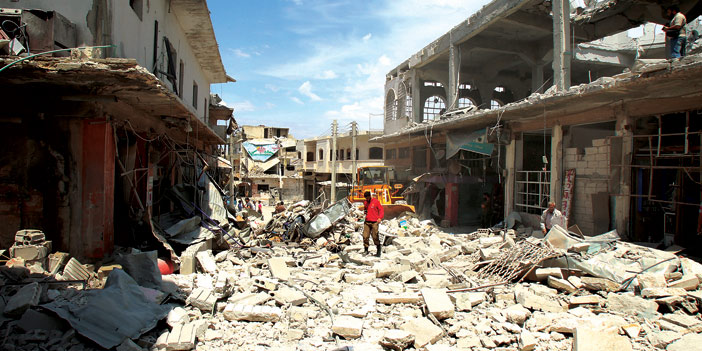    دمار في مدينة إدلب جراء قصف قوات الأسد