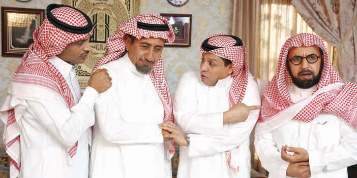   من اليمين: عبدإلاله السناني وأسعد الزهراني وناصر القصبي وحبيب الحبيب