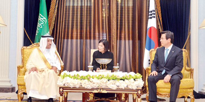  رئيس وزراء كوريا الجنوبية خلال لقائه الأمير سعود بن عبدالله