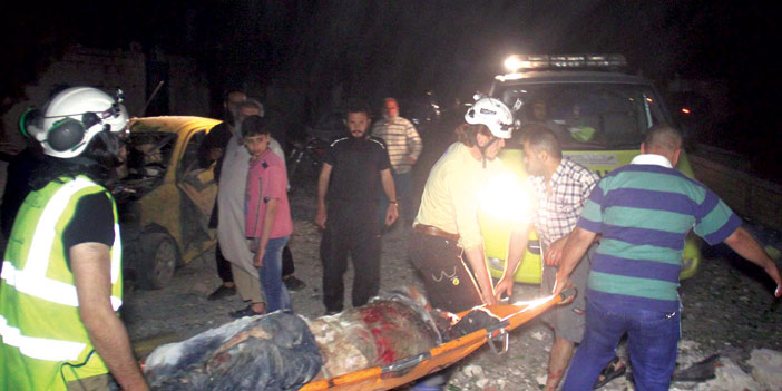   آثار قصف الطيران الروسي على إدلب