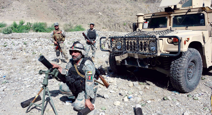  تمركز شرطة الحدود الأفغانية في مواقعها على الحدود