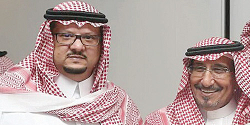 فيصل بن تركي مع رئيس هيئة أعضاء الشرف مشعل بن سعود