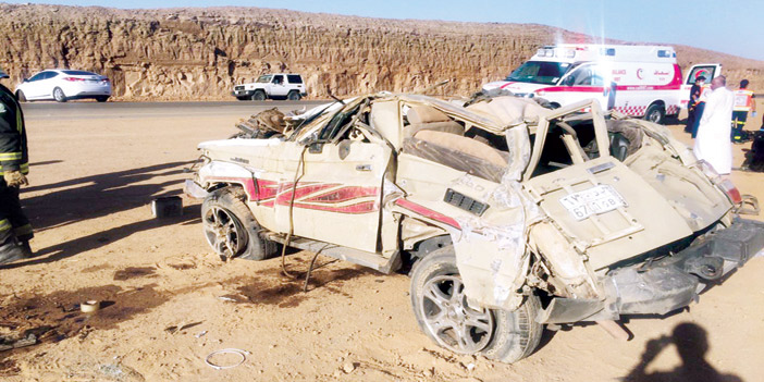 وفاة شاب ثلاثيني إثر حادث انقلاب على طريق تبوك - شرما 