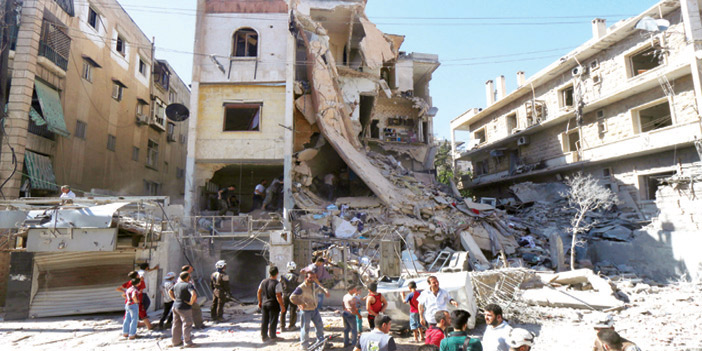  آثار قصف طيران الأسد جيرود