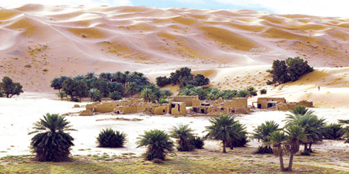 وثّقت التقاء القرية مع الصحراء والطبيعة في محافظة المذنب 