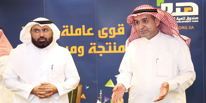  مديرا الجامعة السعودية الإلكترونية وصندوق تنمية الموارد البشرية في حديث حول مجال التعاون الجديد