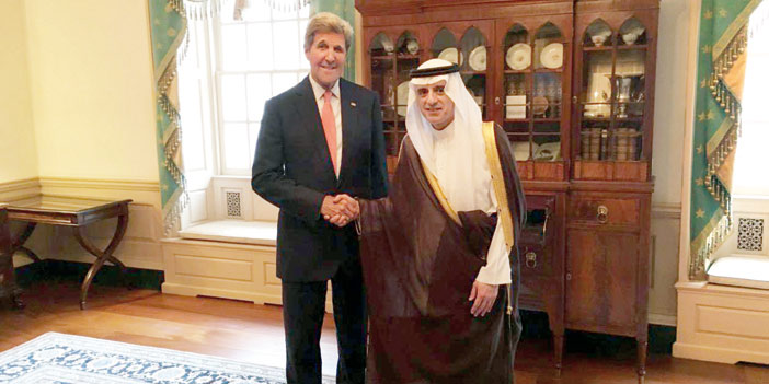   وزير الخارجية خلال لقائه مع كيري ورايس