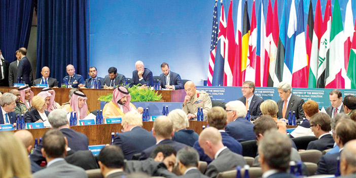   الأمير محمد بن سلمان في اجتماع وزراء الدفاع والخارجية