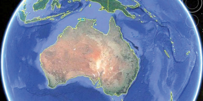   ابتعاد أستراليا 20 سنتيمترا إلى الشمال عن موقعها بعد الاحداثيات الجديدة
