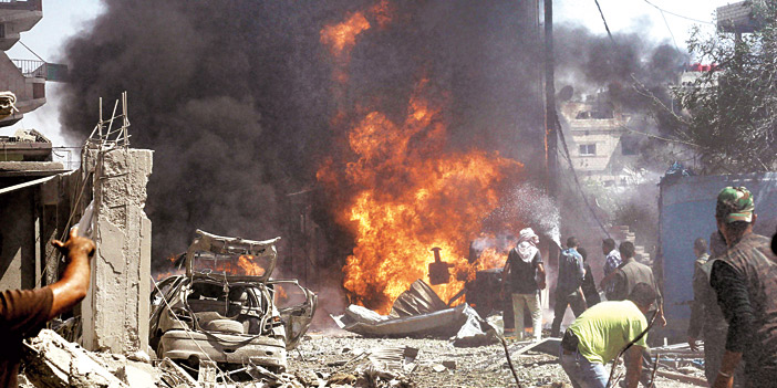  آثار الهجوم الذي استهدف مدينة القامشلي