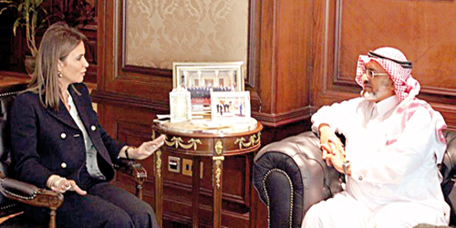  وزيرة التعاون الدولي خلال استقبالها بعثة الصندوق السعودي للتنمية