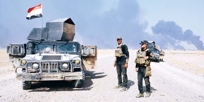   تواجد القوات العراقية في القيارة جنوب الموصل