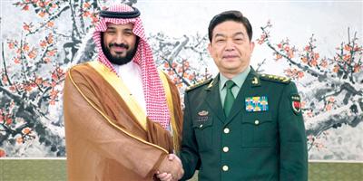ولي ولي العهد يبحث مع وزير الدفاع الصيني التعاون في المجالات الدفاعية 