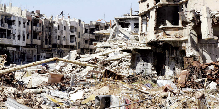  مباني حمص المدمرة جراء قصف وعدوان نظام الأسد