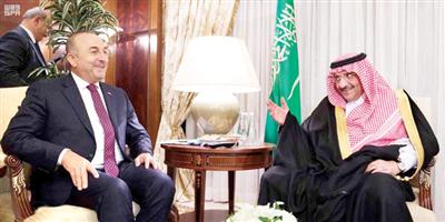 الأمير محمد بن نايف بحث مع وزير الخارجية التركي آخر التطورات في المنطقة 