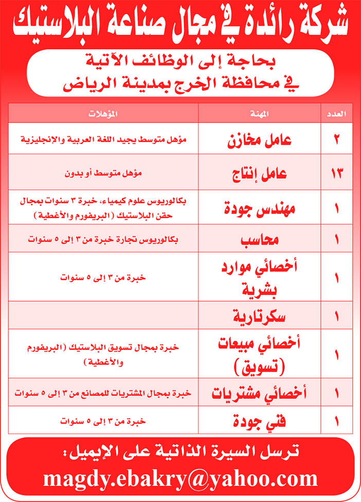 #وظائف في محافظة الخرج 