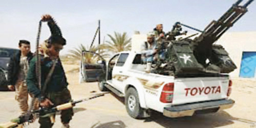  جانب من القوات الموالية للحكومة الليبية في سرت