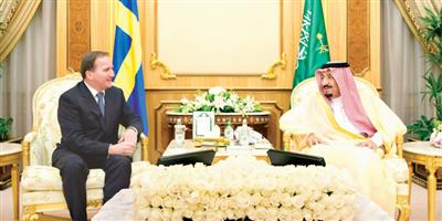 خادم الحرمين الشريفين يستقبل رئيس وزراء مملكة السويد ويعقدان جلسة مباحثات 