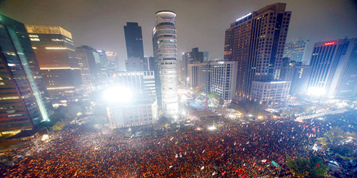  احتجاجات في كوريا الجنوبية على فضيحة الفساد للرئيسة