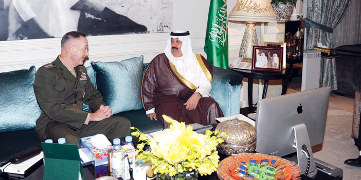   من استقبال سموه لرئيس هيئة الأركان المشتركة الأمريكية