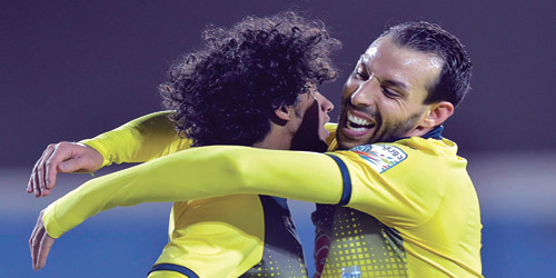  الزين الحمداوي وفرحة الهدف الأول في مرمى النصر