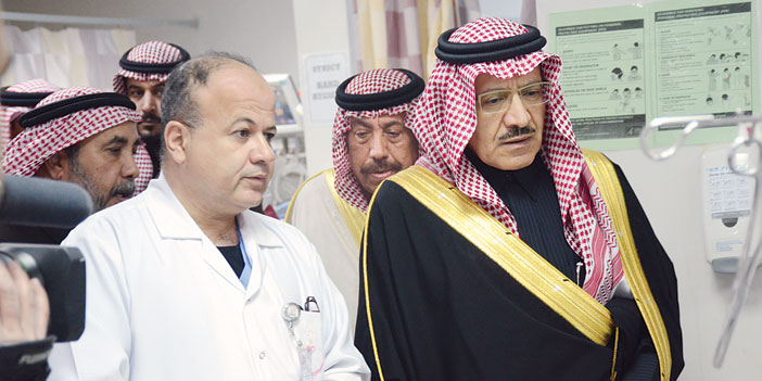   الدكتور مشعل بن عبدالله بن مساعد خلال زيارته للنجيدي