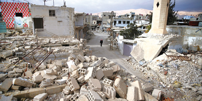  جانب من المباني المهدمة جراء قصف الأسد المتكرر لها