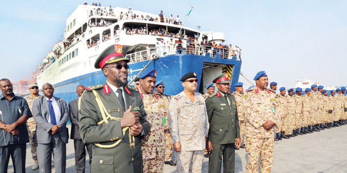  البعثة البحرية السودانية لدى وصولها ميناء جدة الإسلامي