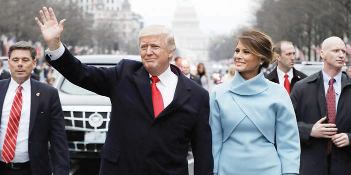   الرئيس الأمريكي الجديد دونالد ترامب وزوجته