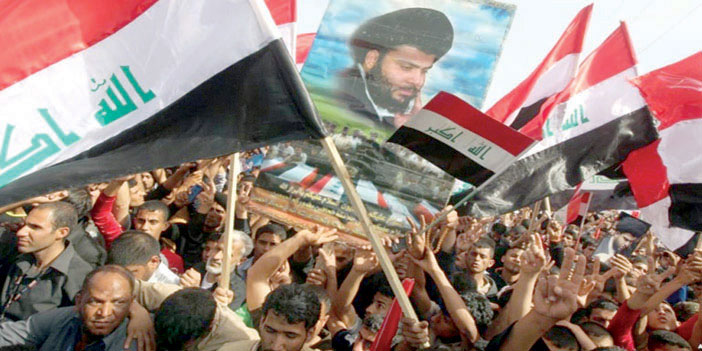  حشود المتظاهرين بالمنطقة الخضراء في بغداد